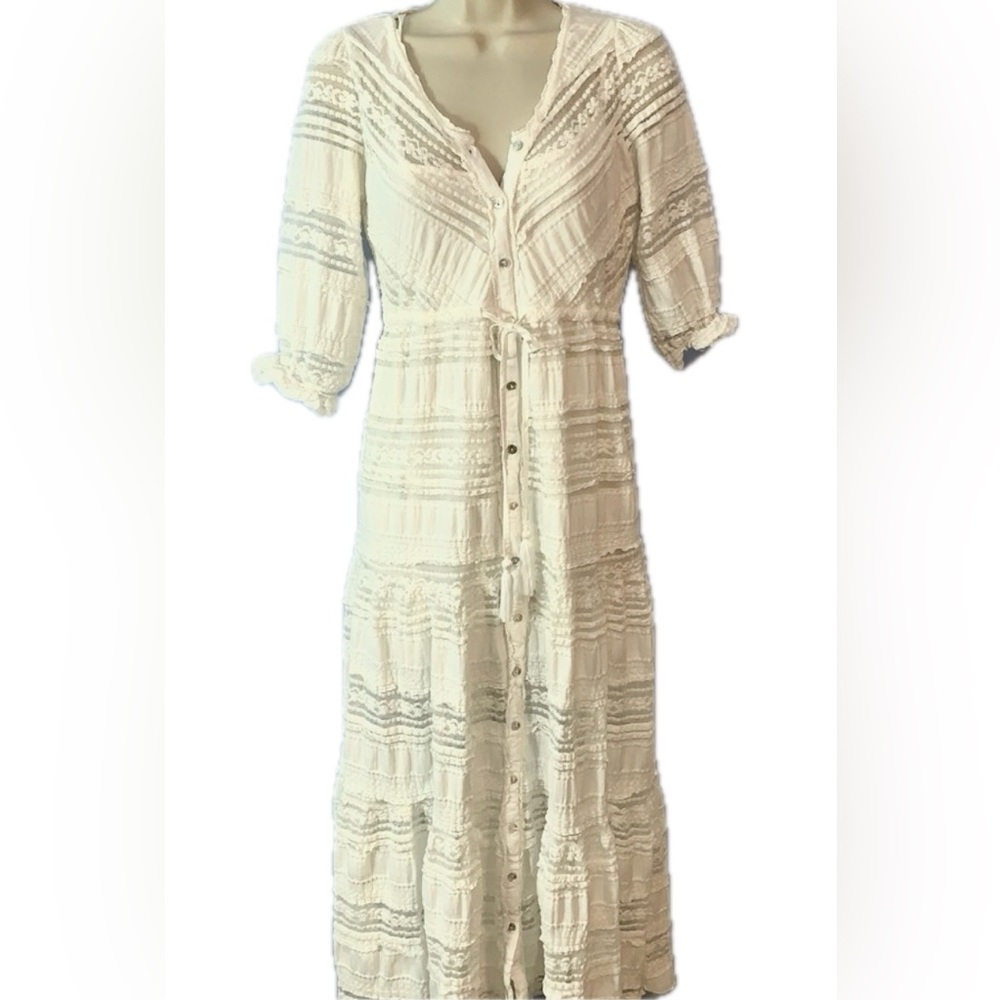 A Collective Story Women's White Ebba Eyelet Lace Maxi Dress Size Medium - Picture 7 of 16